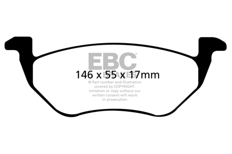 EBC Yellowstuff Brake Pad Sets - EBC 05-09 Ford Escape 2.3 Hybrid Yellowstuff Rear Brake Pads