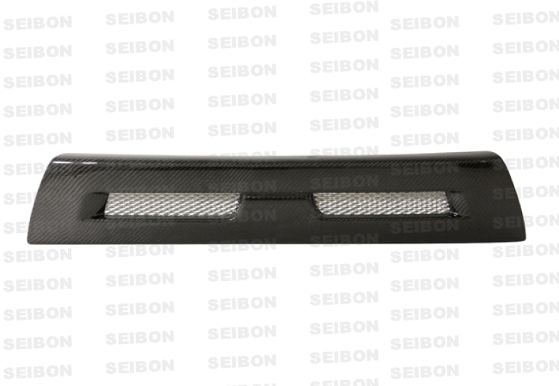 SEI Grilles - Seibon 08-12 Mitsubishi Lancer Evo X Shaved Emblem Carbon Fiber Front Grill does not fit MR model