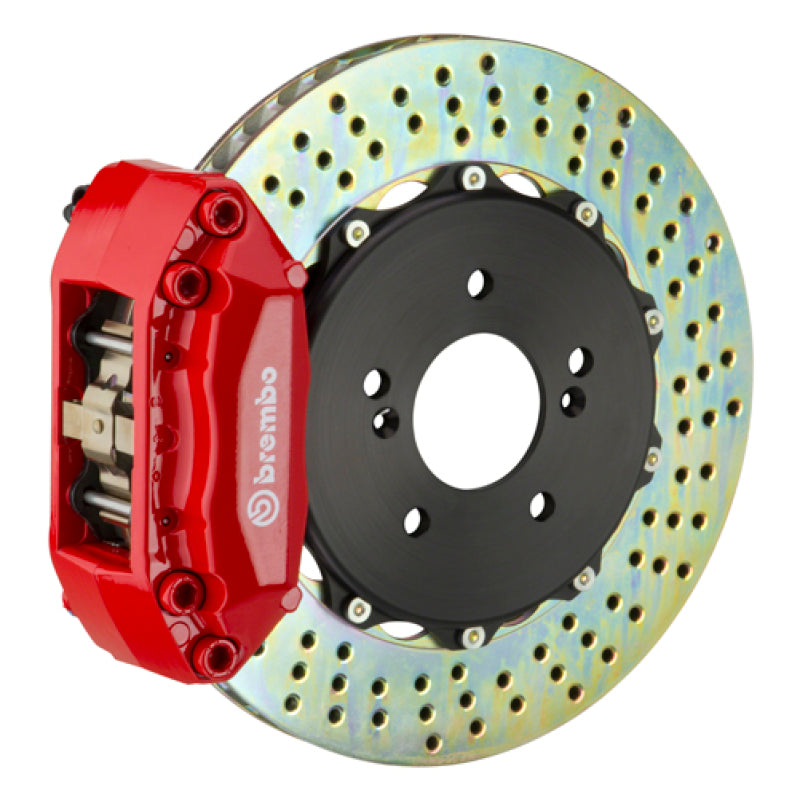 BRB Big Brake Kits - Brembo 05-10 Jetta Front GT BBK 4 Piston Cast 2pc 328x28 2pc Rotor Drilled-Red