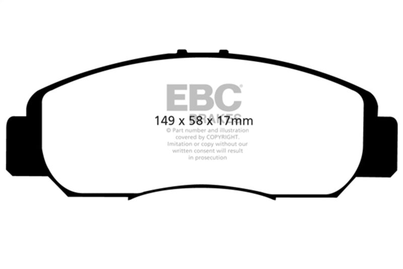 EBC Ultimax2 Brake Pad Sets - EBC 06-11 Acura CSX (Canada) 2.0 Ultimax2 Front Brake Pads