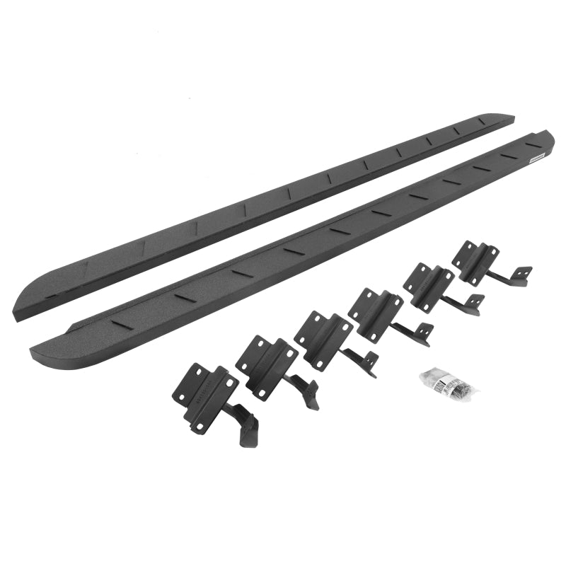 GOR RB10 Slim Running Boards - Go Rhino 15-22 Ford F-150 (17-22 Raptor) SC RB10 Slim Running Boards Kit (w/Brackets) - Bedliner Ct