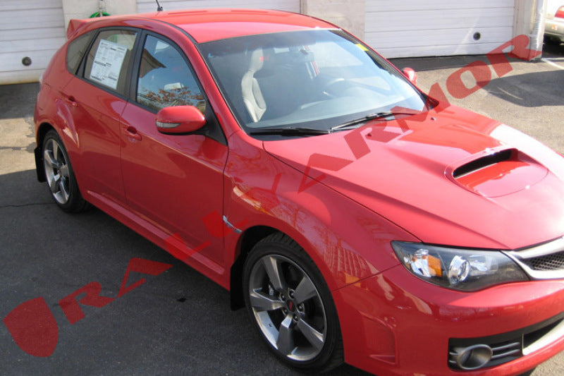 RAL UR Blk Flap/Rd Logo - Rally Armor 08-11 Subaru STI (Hatch Only) / 11-14 WRX (Hatch Only) Black UR Mud Flap w/Red Logo