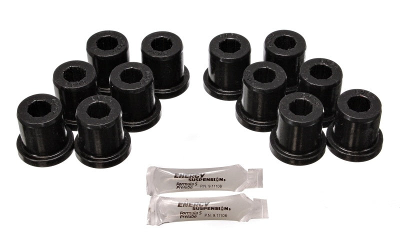 ES Spring/Shackle Bush - Black - Energy Suspension 81-89 Toyota FJ40/FJ60 Landcruiser 2/4WD Blk Front Leaf Spring Bushing Set