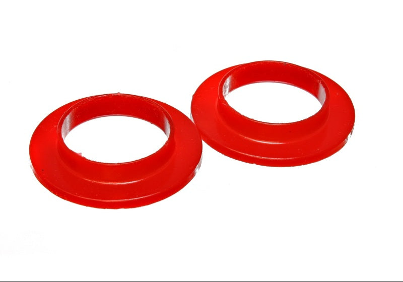 ES Spring Isolators - Red - Energy Suspension Universal 2 3/16in ID 3 1/2in OD 11/16in H Red Coil Spring Isolators (2 per set)