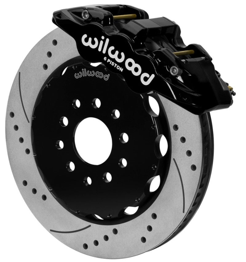 WIL Aero Brake Kit - Wilwood AERO6 Front Big Brake Kit 14.00in Drilled Black Rotor - 97-13 Chevrolet Corvette C5/C6/Z06