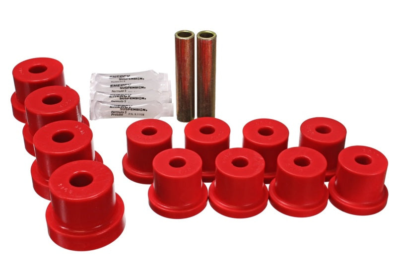 ES Spring/Shackle Bush - Red - Energy Suspension 67-69 Chevrolet Corvette Red Rear Leaf Spring Bushing Set