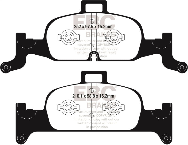 EBC Extra Duty Brake Pad Sets - EBC 2018+ Audi Q5 FY 2.0T Extra Duty Front Brake Pads