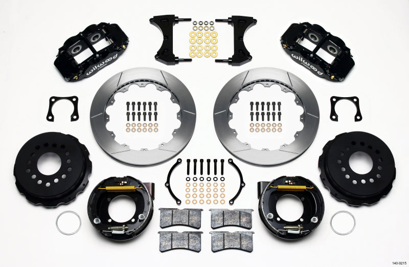 WIL Superlite Brake Kit - Wilwood Narrow Superlite 4R Rear P-Brk Kit 12.88in Chevy 12 Bolt-Spec 3.15in Bearing