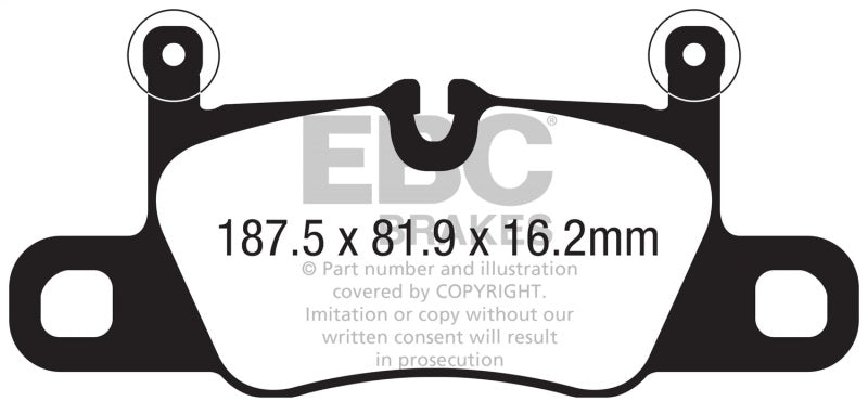 EBC Extra Duty Brake Pad Sets - EBC 2018+ Porsche Cayenne (3rd Gen) 4.0TT Extra Duty Rear Brake Pads