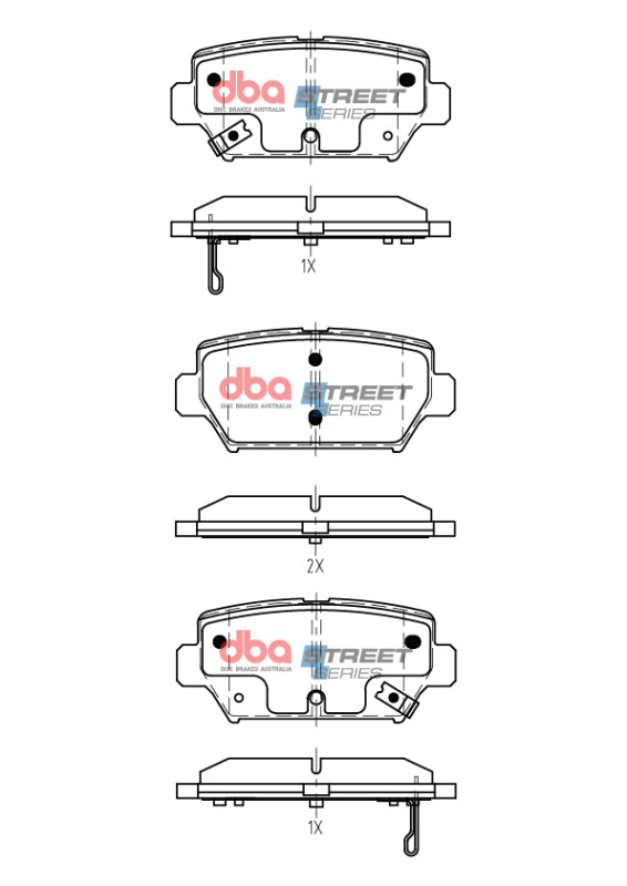 DBA Street Series Brake Pads - DBA 18-22 Mitsubishi Eclipse Cross (w/Manual Parking Brake) Street Series Rear Brake Pads