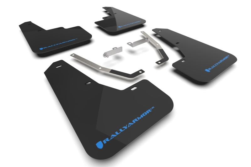 RAL UR Blk Flap/Blue Logo - Rally Armor 24-26 Subaru Crosstrek Black UR Mud Flap Light Blue Logo