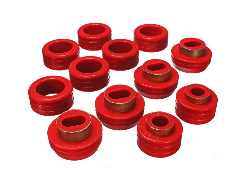 ES Body Mounts - Red - Energy Suspension 83-04 GM S-10/S-15 PU 2WD/4WD Red Body (Cab) Mount Set