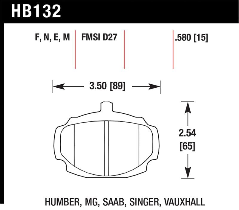 HAWK Black Brake Pad Sets - Hawk 62-81 MG MGB Black Race Front Brake Pads