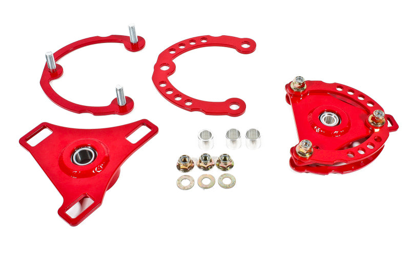 BMR Caster & Camber Plates - BMR 15-17 S550 Mustang Caster Camber Plates - Red