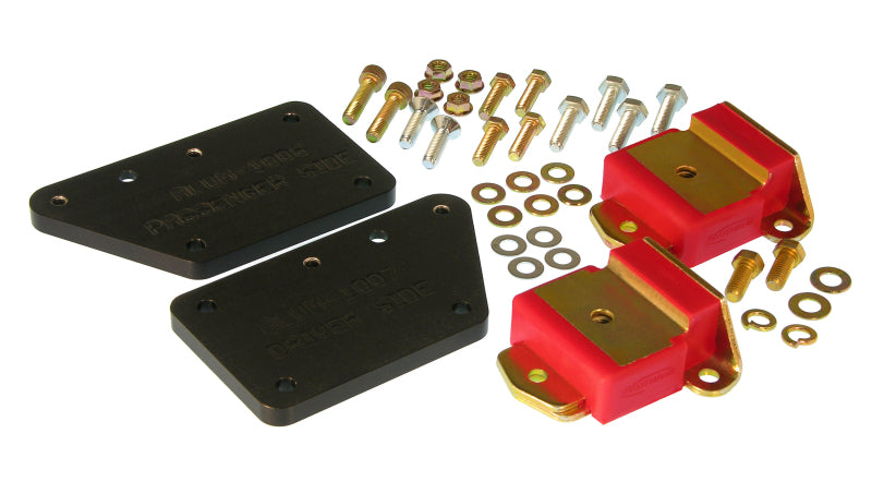 PRO Engine Mounts - Red - Prothane 63-72 GM Truck LS1 Adapter Plate Kit - Red