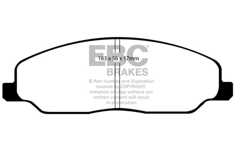 EBC Greenstuff Brake Pad Sets - EBC 05-10 Ford Mustang 4.0 Greenstuff Front Brake Pads