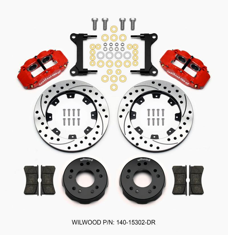 WIL Superlite Brake Kit - Wilwood Narrow Superlite 6R Front Kit 12.19in Drilled Red 63-87 C10 w/ Wilwood Pro Spindles