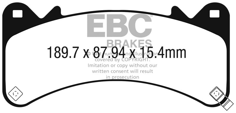 EBC Ultimax2 Brake Pad Sets - EBC 2015+ Chevrolet Tahoe 2WD (6 Piston Brembo) Ultimax2 Front Brake Pads