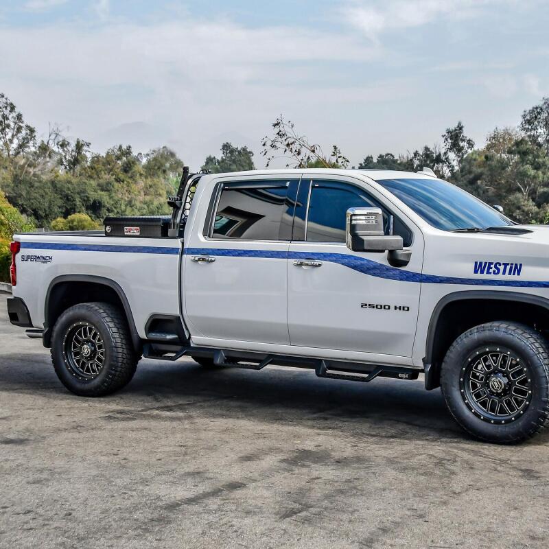 WES Nerf Bars - HDX Drop - Westin 2020 Chevy Silverado 2500/3500 Crew Cab (6.5ft Bed) HDX W2W Nerf Step Bars - Textured Black