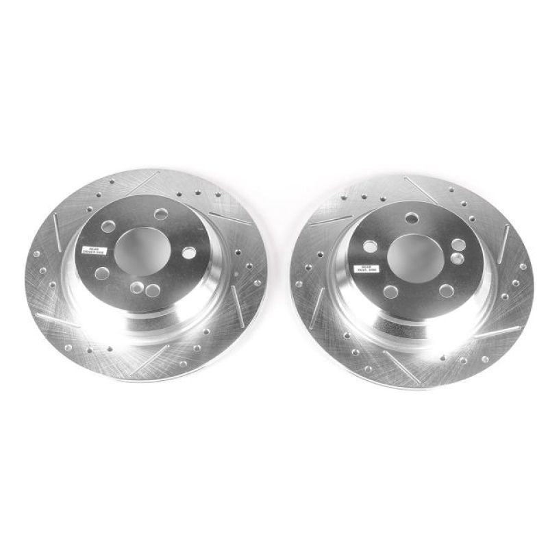 PSB Evolution Drill/Slot Rotor - Power Stop 03-06 Mercedes-Benz CL500 Rear Evolution Drilled & Slotted Rotors - Pair