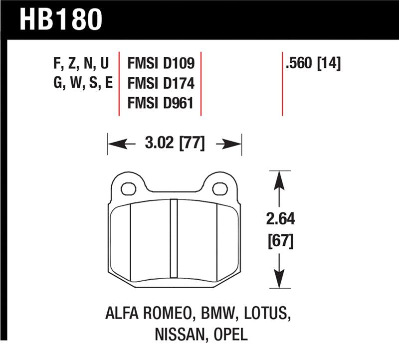 HAWK Ceramic Brake Pad Sets - Hawk 03-06 Evo / 04-09 STi / 03-07 350z Track Performance Ceramic Street Rear Brake Pads