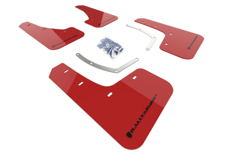 RAL UR Red Flap/Blk Logo - Rally Armor 18-25 Subaru Ascent Red UR Mud Flap w/Black Logo
