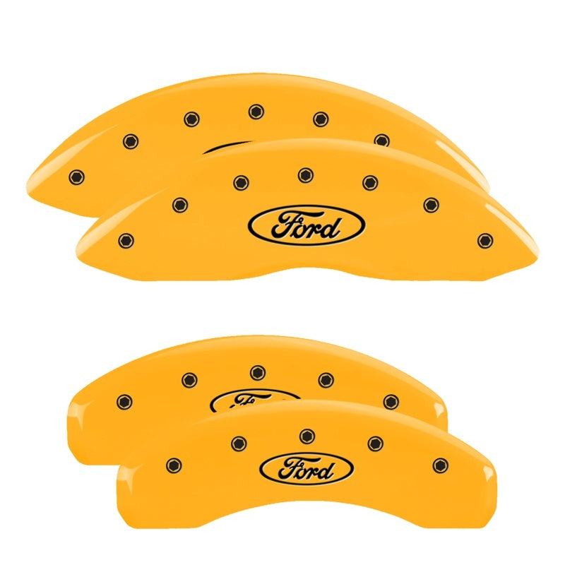 MGP Caliper Covers 4 Logo - MGP 4 Caliper Covers Engraved Front & Rear Oval logo/Ford Yellow finish black ch