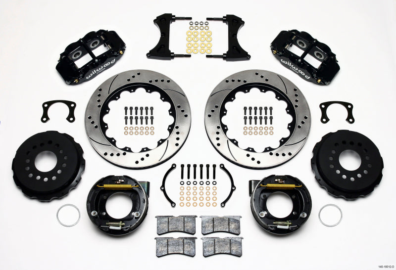 WIL Superlite Brake Kit - Wilwood Narrow Superlite 4R Rear P-Brk Kit 14.00in Drilled New Big Ford 2.50in Offset