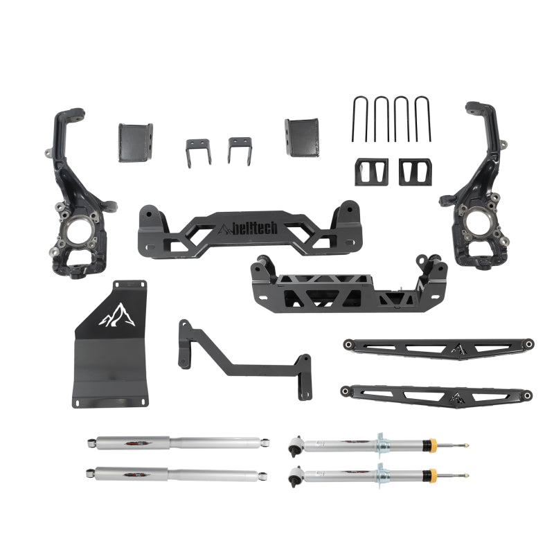 BT Lift Kit w Shocks - Belltech 2021+ Ford F150 4WD Trail Performance Lift Kit w/ Shocks