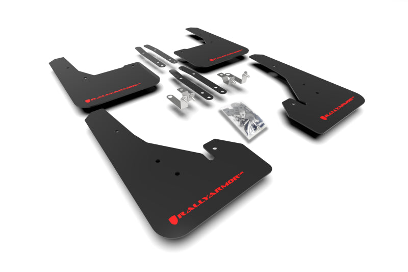 RAL BCA White Flap / Pink Logo - Rally Armor 18-25 Toyota Corolla Hatchback Black UR Mud Flap Red Logo