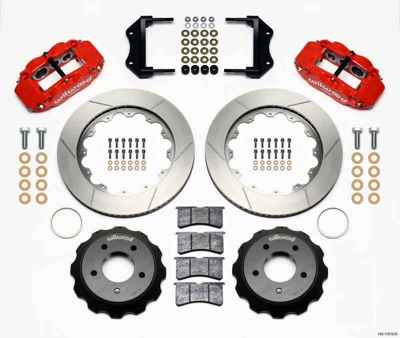WIL Superlite Brake Kit - Wilwood Narrow Superlite 6R Front Hat Kit 14.00in Red 84-87 Corvette C4