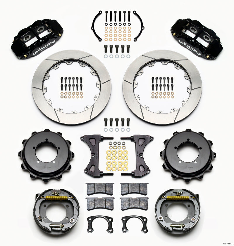 WIL Superlite Brake Kit - Wilwood Narrow Superlite 4R Rear Kit 12.88in Speedway Eng Floater w/ New Style End