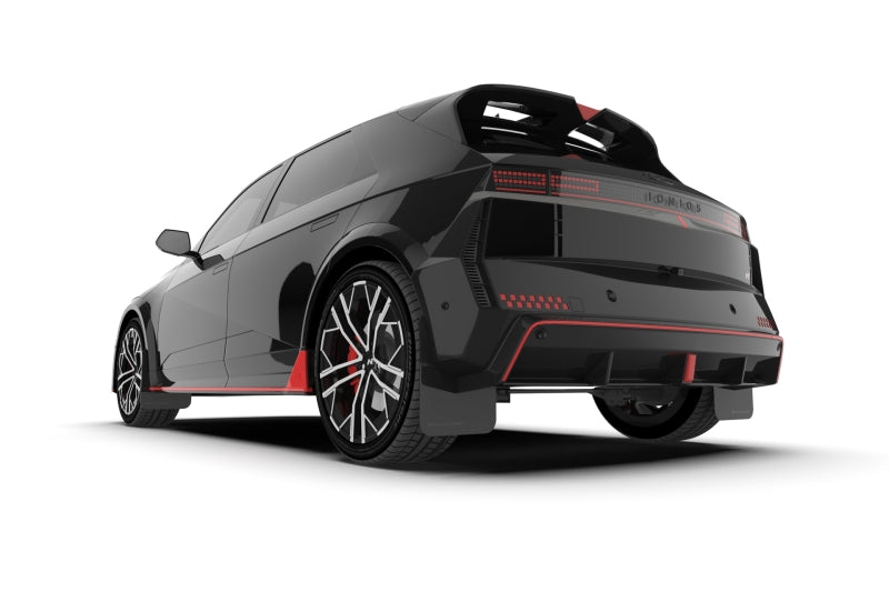 RAL Basic Blk Flap/Rd Logo - Rally Armor 2025 Hyundai Ioniq 5 N Black Mud Flap w/Red Logo