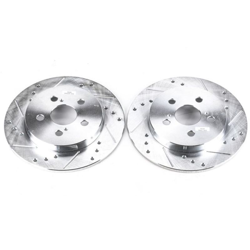PSB Evolution Drill/Slot Rotor - Power Stop 11-13 Lexus CT200h Rear Evolution Drilled & Slotted Rotors - Pair