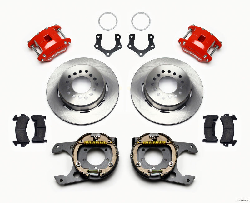 WIL D154 Brake Kit - Wilwood D154 P/S Park Brake Kit Red Mopar/Dana 2.36in Off w/Snap Ring Bearing