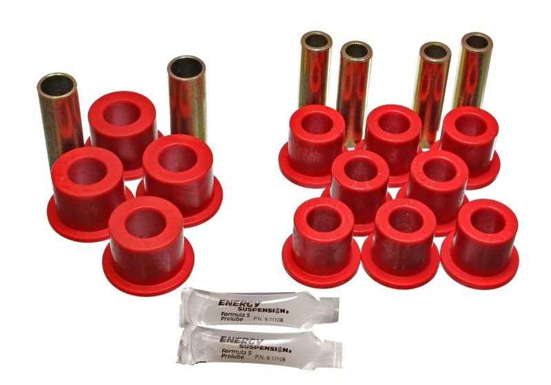 ES Spring/Shackle Bush - Red - Energy Suspension 06/86-97 Nissan 720/Hardbody P/U 4WD Red Front Leaf Spring Bushing Set