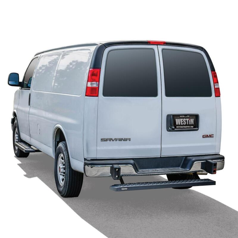 WES Running Boards - Grate - Westin Ford Transit Van 150/250/350 (Single 54in. Pass Door) Grate Steps Running Boards - Tex. Blk