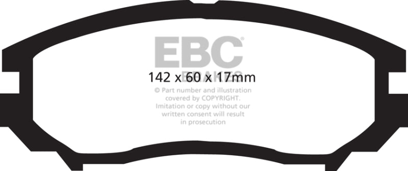 EBC Greenstuff Brake Pad Sets - EBC 04-06 Hyundai Tiburon 2.7 6 speed Greenstuff Front Brake Pads