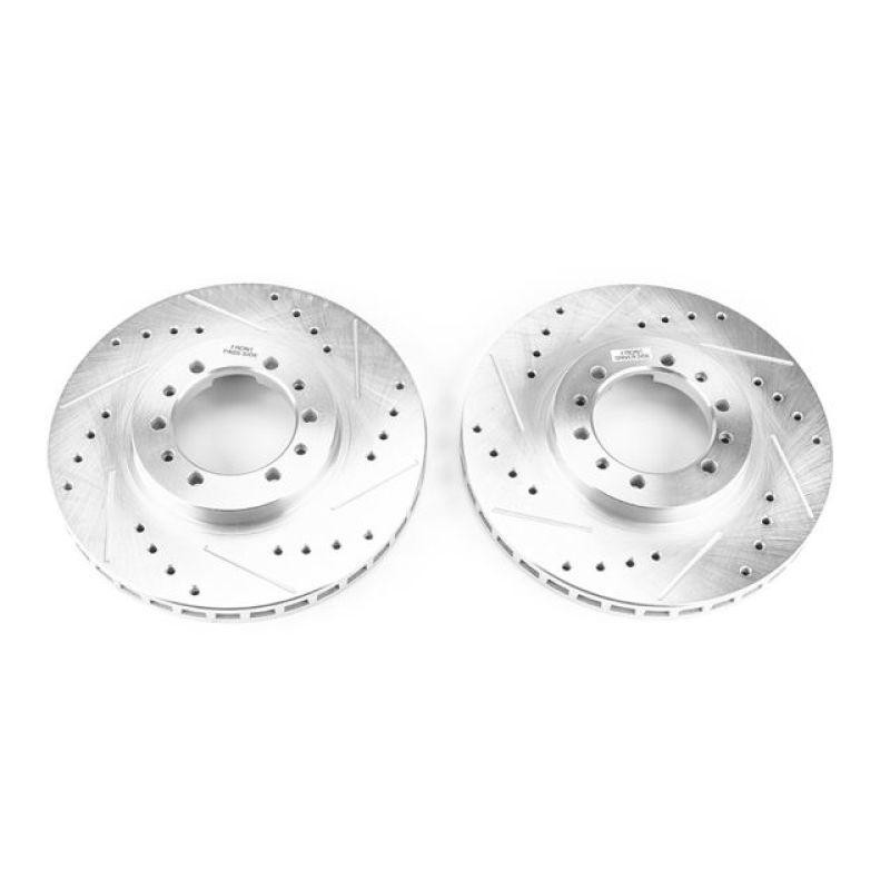 PSB Evolution Drill/Slot Rotor - Power Stop 91-96 Mitsubishi Montero Front Evolution Drilled & Slotted Rotors - Pair