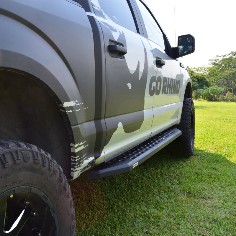 GOR RB20 Boards - Tex Black - Go Rhino 2022 Toyota Tundra Crew Max 4dr RB20 Kit w/RB20 Running Board + Brkts - Tex. Blk