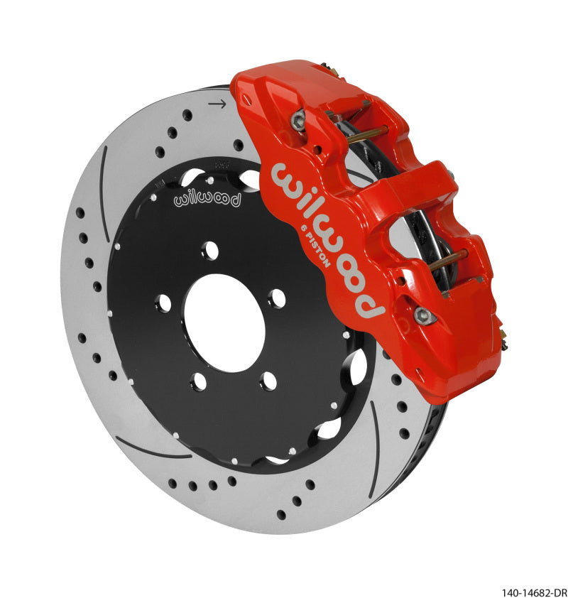 WIL Aero Brake Kit - Wilwood AERO6 Front Big Brake Kit 14.00in Red 03-11 Crown Victoria
