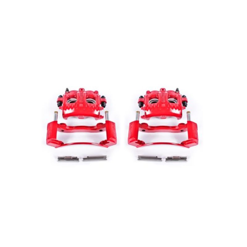 PSB Red Calipers - Power Stop 97-02 Ford Expedition Front Red Calipers w/Brackets - Pair