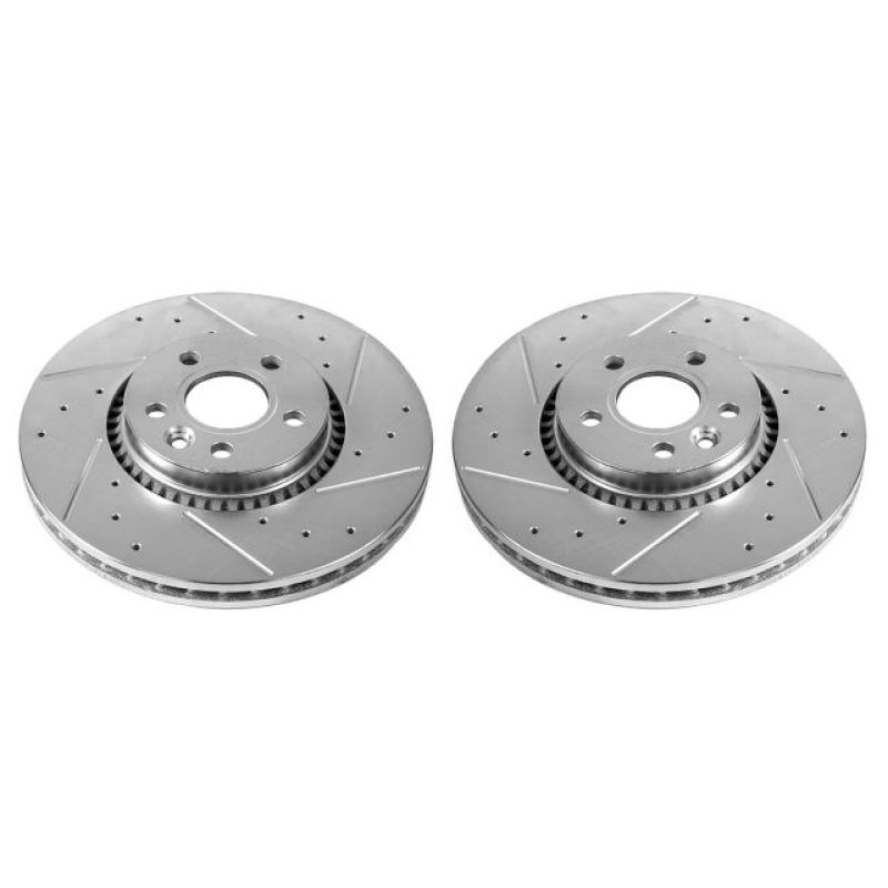 PSB Evolution Drill/Slot Rotor - Power Stop 08-15 Land Rover LR2 Front Evolution Drilled & Slotted Rotors - Pair