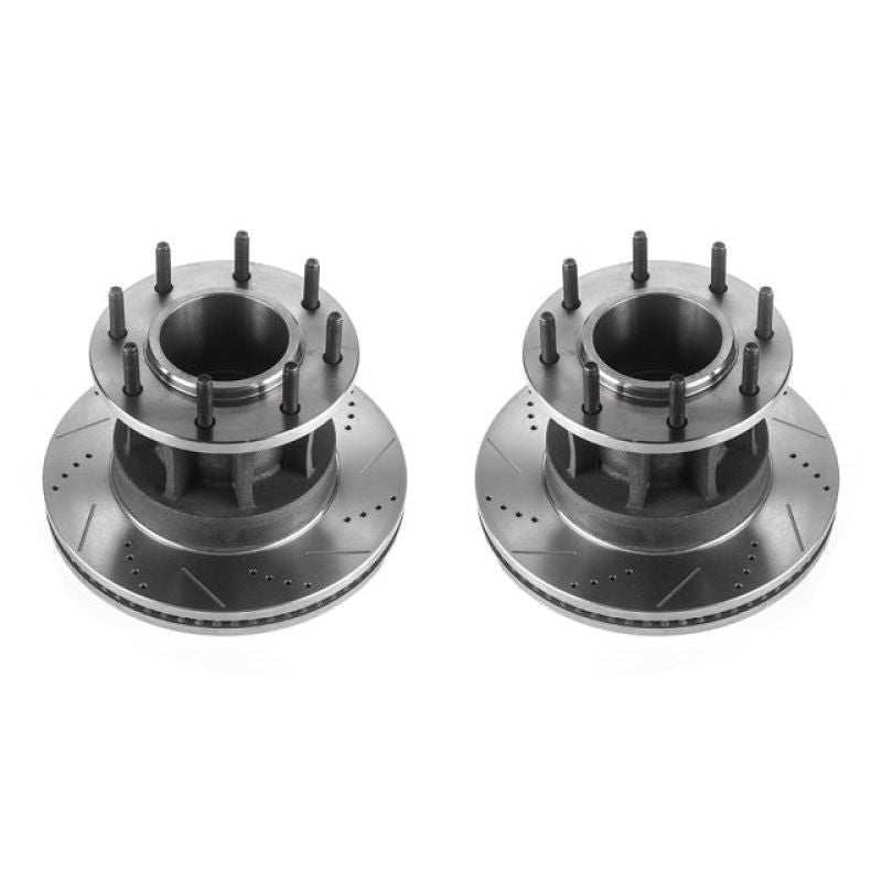 PSB Evolution Drill/Slot Rotor - Power Stop 17-22 Ford F-350 Super Duty Front Drilled & Slotted Rotor - Pair