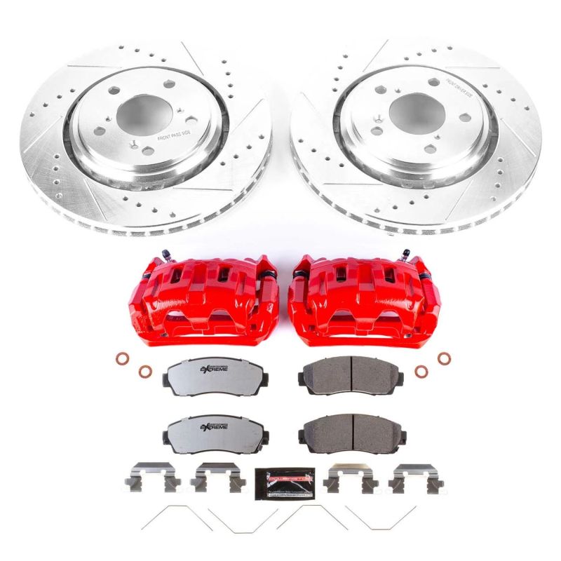 PSB Red Calipers - Power Stop 15-17 Honda Odyssey Front Z26 Street Kit w/Cals