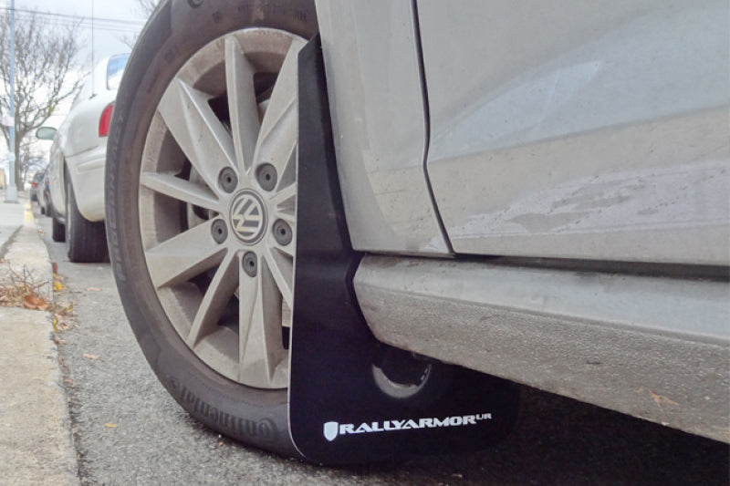 RAL UR Blk Flap/Blue Logo - Rally Armor 15-21 MKVII VW Golf/GTI Black UR Mud Flap w/Blue Logo