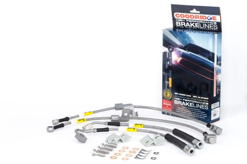 GR G-Stop Brake Line Kits - Goodridge 15-17 Ford Mustang GT Stainless Steel Brake Line Kit