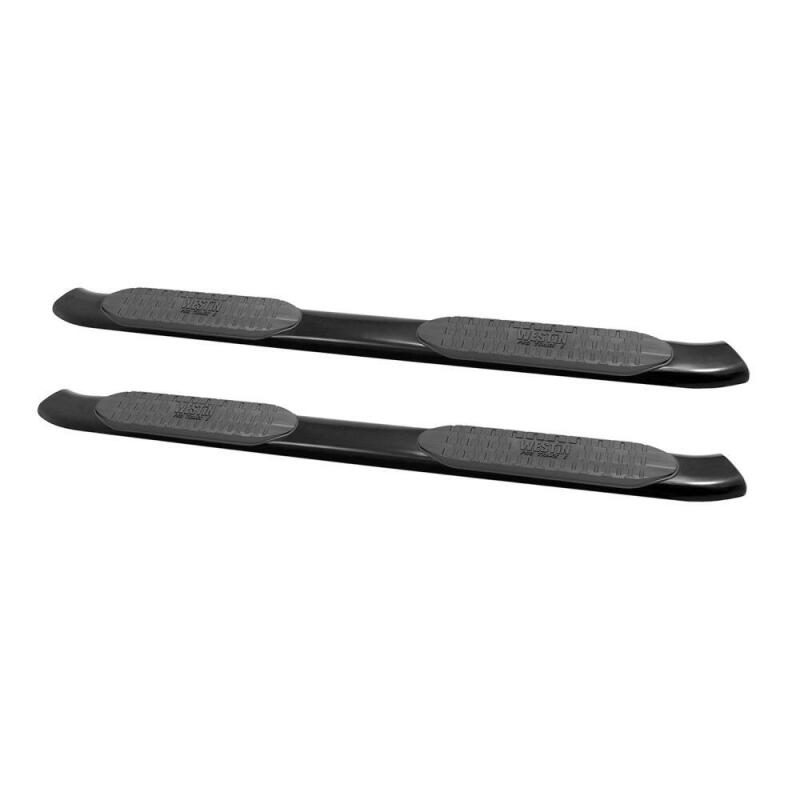 WES Nerf Bars - PRO TRAXX 5 - Westin 2014-2018 Chevy Silverado 1500 Crew Cab PRO TRAXX 5 Oval Nerf Step Bars - Black