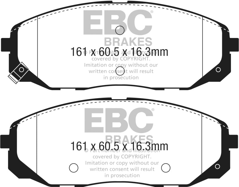 EBC Ultimax2 Brake Pad Sets - EBC 2015+ Kia Sedona 3.3L Ultimax2 Front Brake Pads