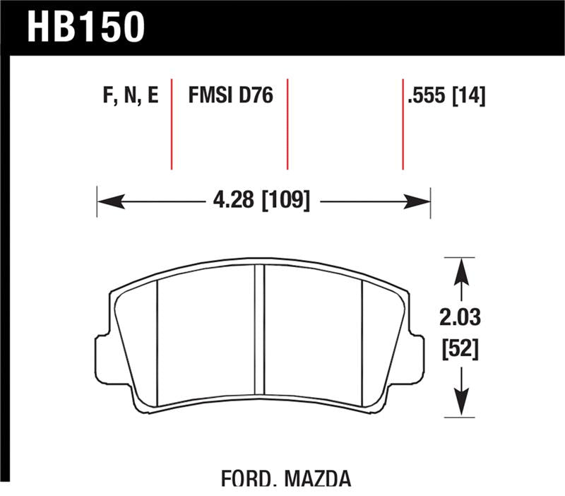 HAWK Blue 9012 Brake Pad Sets - Hawk 79-84 Mazda B2000 / 70-74 RX-2 / 74-78 RX-4 / 79-85 RX-7 Blue 9012 Front Race Brake Pads